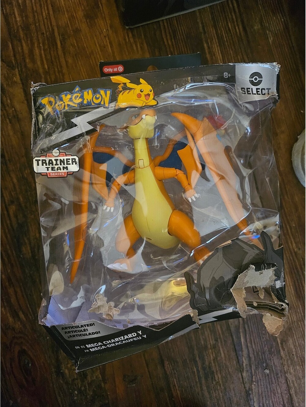 Pokemon Select Mega Charizard Y Action Figure - Figure new, but box damaged